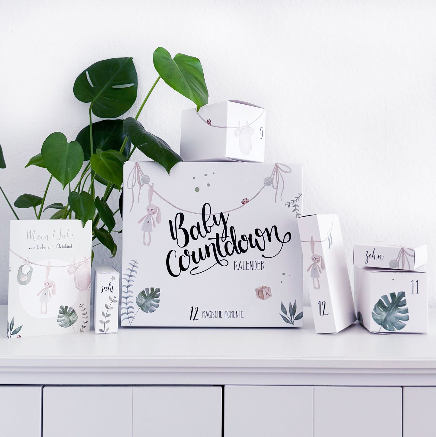 Geschenk zur Geburt - Baby Countdown Kalender für das erste Lebensjahr bis zum Kleinkind -