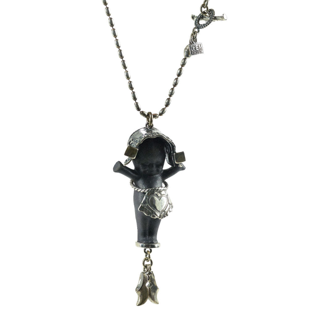 Kette Happy Baby "Dutch Girl" aus 925er Sterlingsilber von Gem Kingdom - Talisman zur Geburt - mit Initialenbox