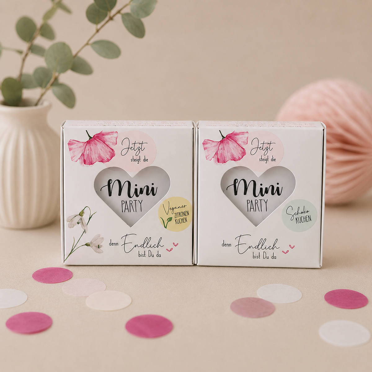 Mini-Party-To-Go – Kuchen zur Geburt in der Dose mit Kerze & Streichholz (100g)