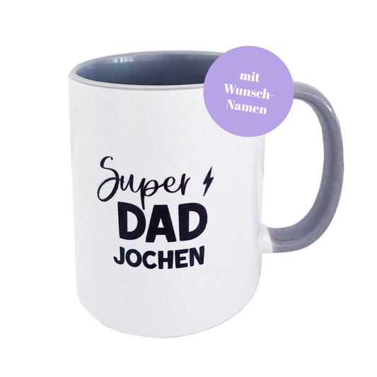 Personalisierte Tasse „Super Dad“ – Für frischgebackene Papas mit Superkräften (und Augenringen)