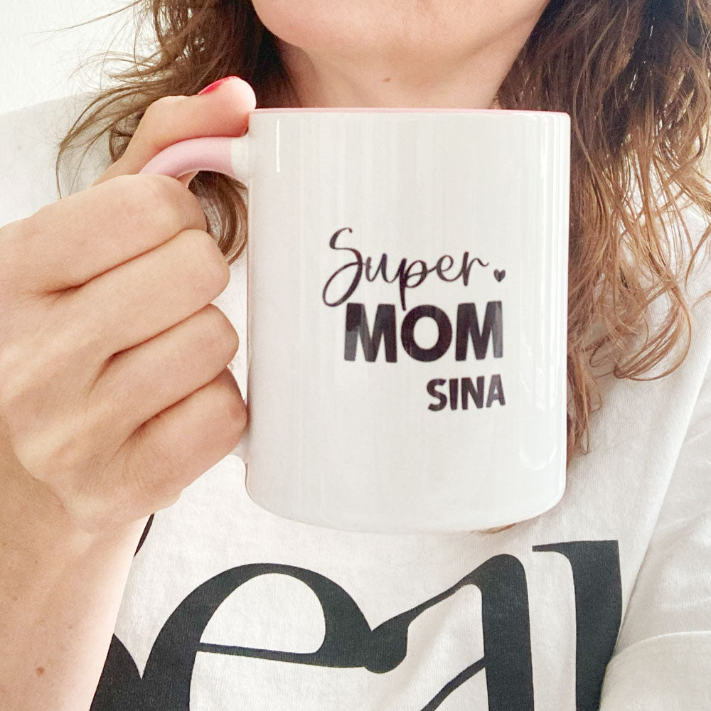 Tasse „Super Mom“ – Für Heldinnen im Mama-Alltag - Personalisierbar