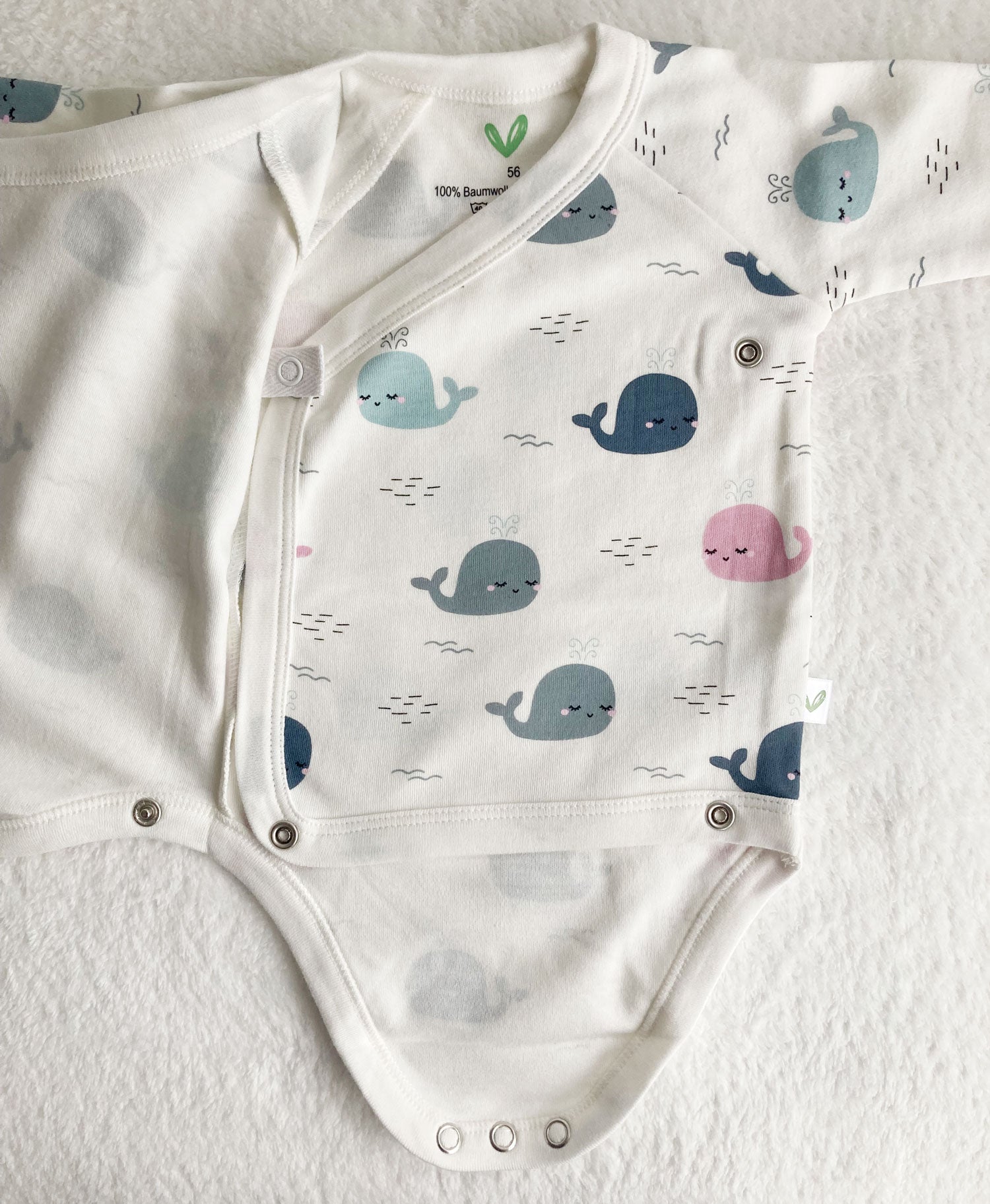 Unisex Langarm-Babybody "Wal" aus Bio-Baumwolle – weich & hautfreundlich -