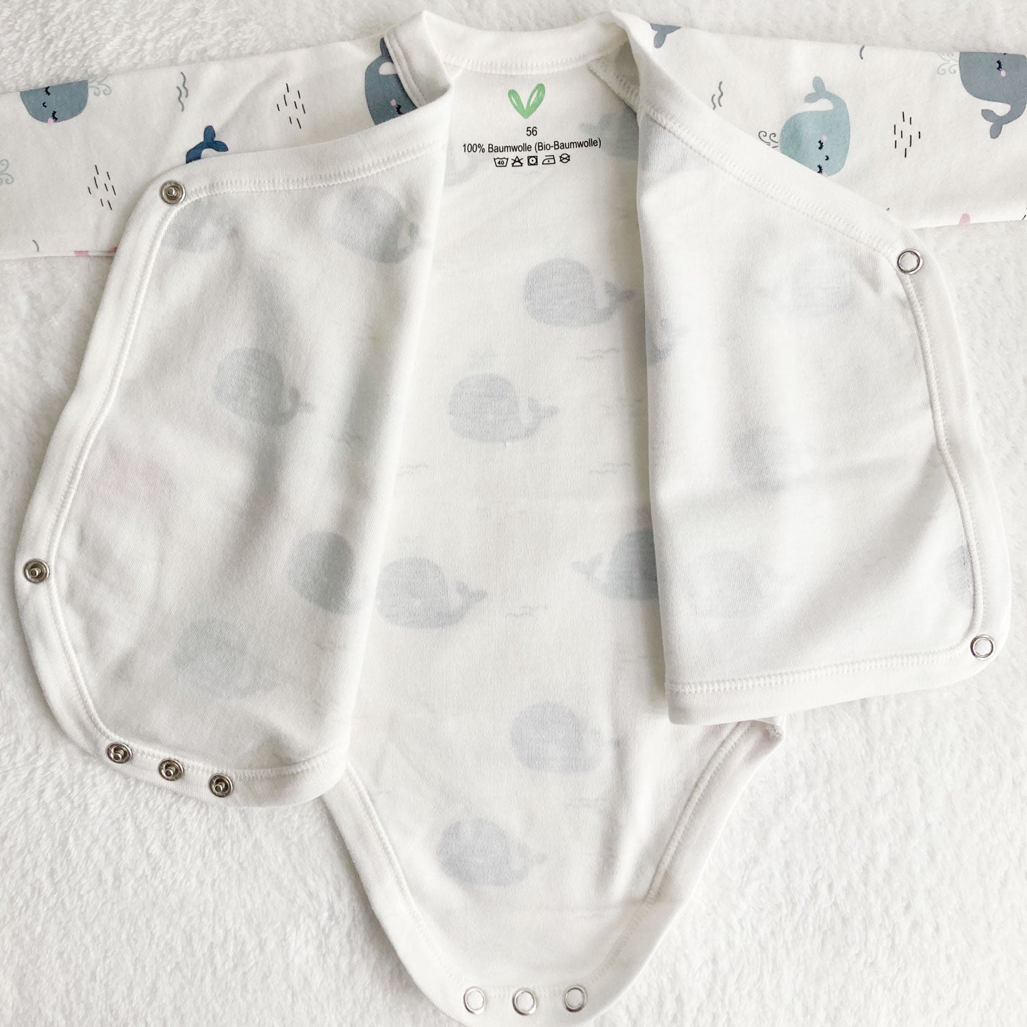 Unisex Langarm-Babybody "Wal" aus Bio-Baumwolle – weich & hautfreundlich -