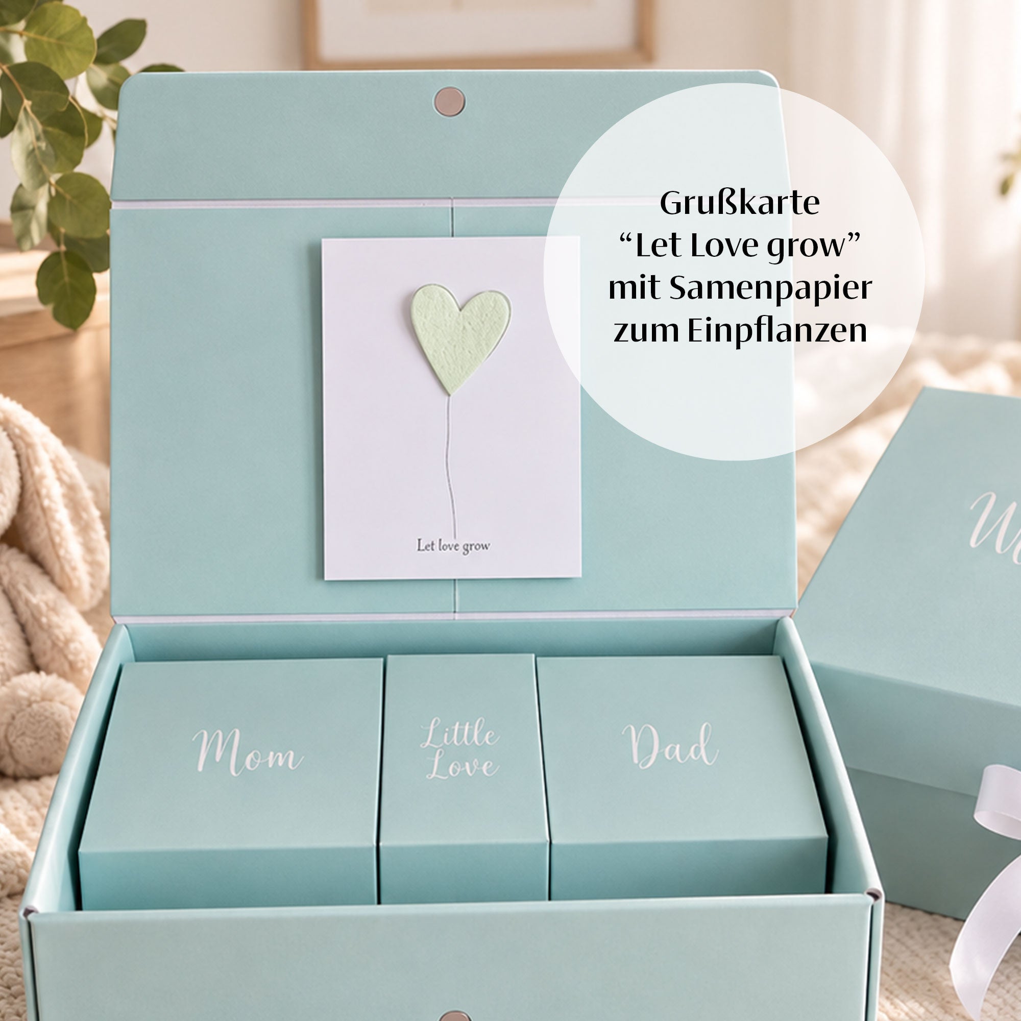 We Are Family Box in Salbeigrün – Gender Reveal Edition