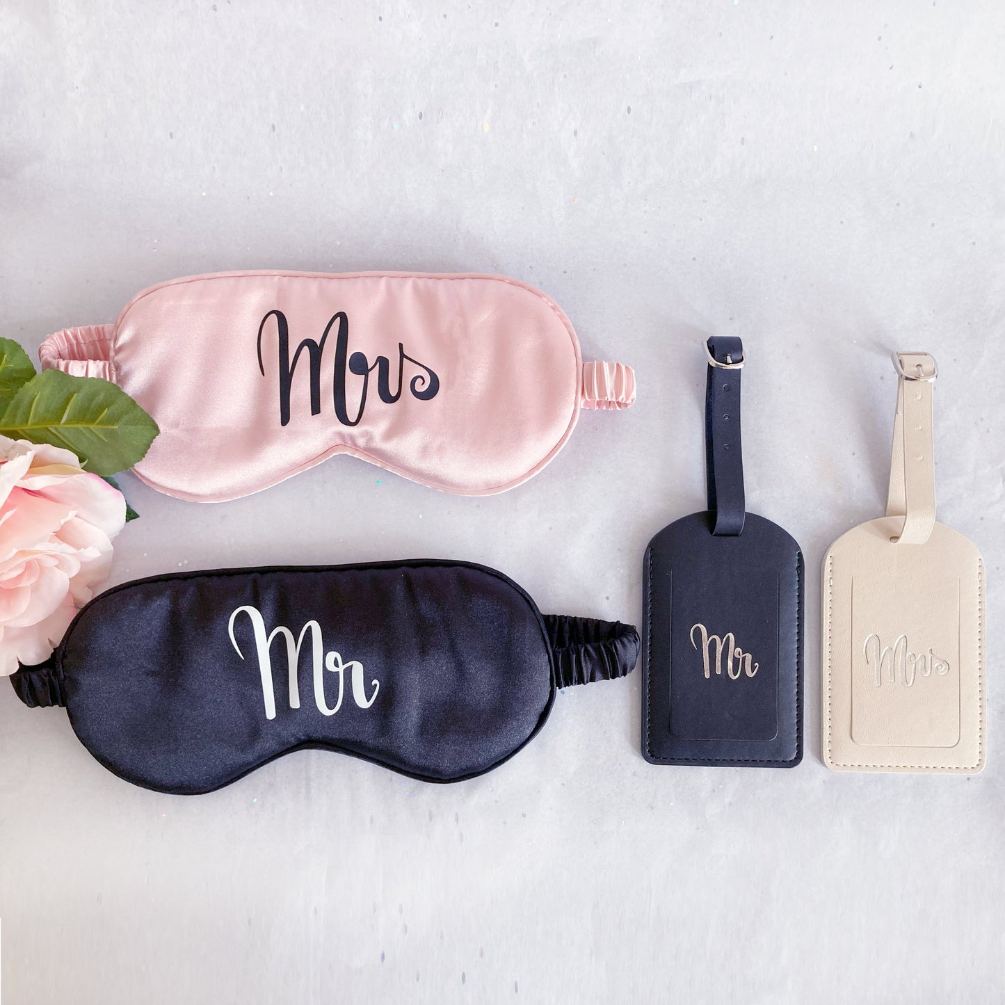 Mr & Mrs Premium-Geschenk zur Hochzeit "Happy Hearts" mit Inhalt - 7 teilig