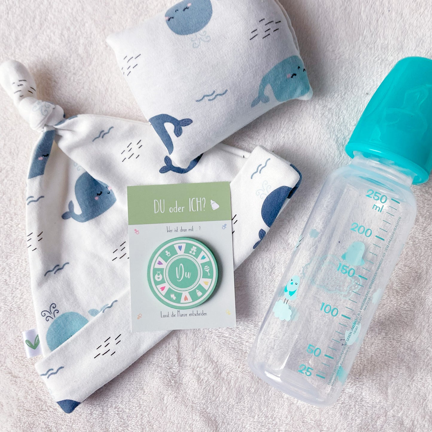 Entscheidungsmünze "Du oder Ich" Geschenk zur Geburt, Babyparty und für junge Familien