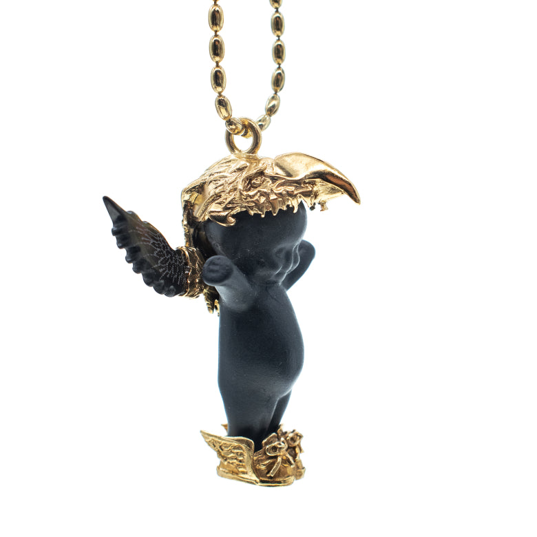 Kette Happy Baby "Phoenix" aus 925er Sterlingsilber von Gem Kingdom - Talisman zur Geburt - mit Initialenbox