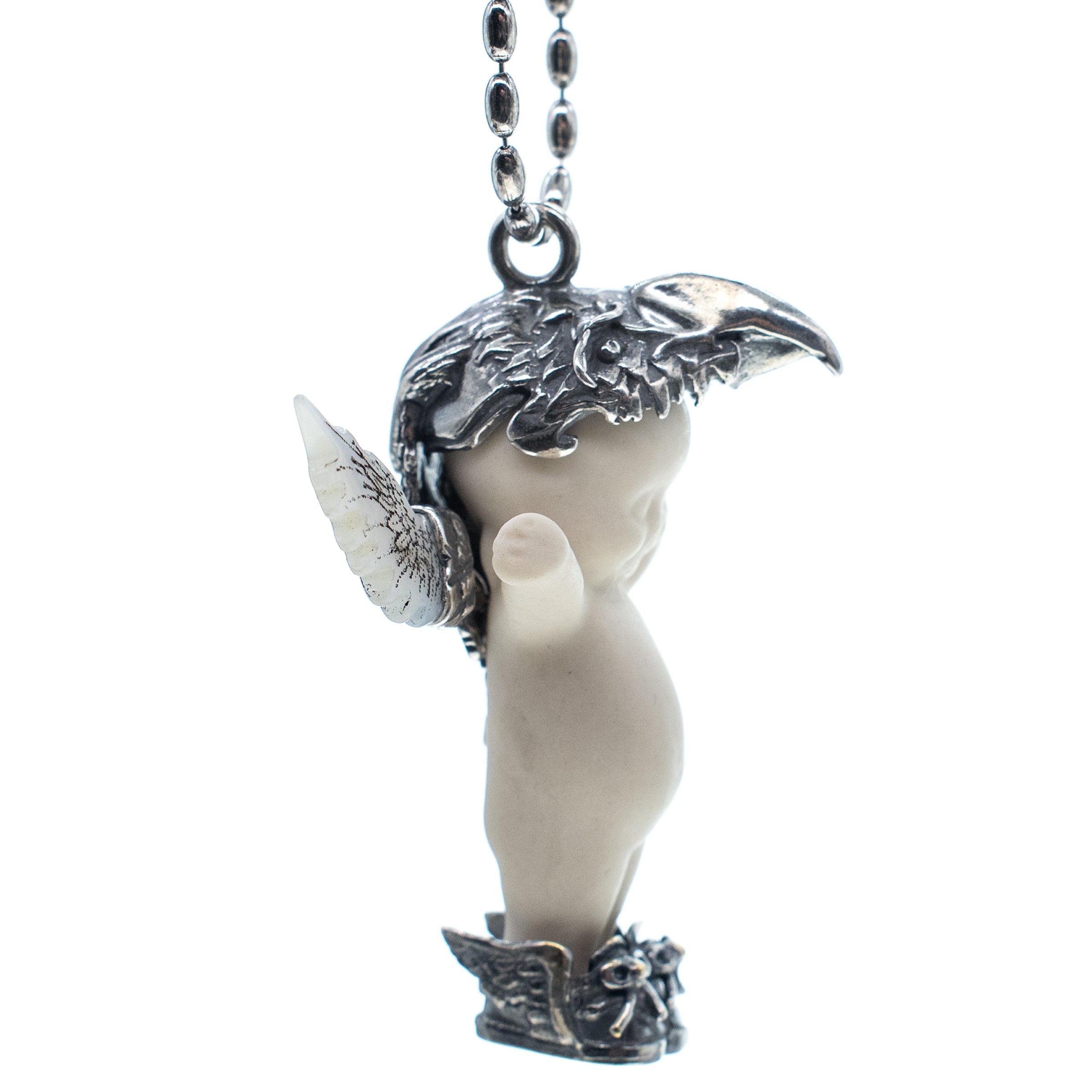 Kette Happy Baby "Phoenix" aus 925er Sterlingsilber von Gem Kingdom - Talisman zur Geburt - mit Initialenbox
