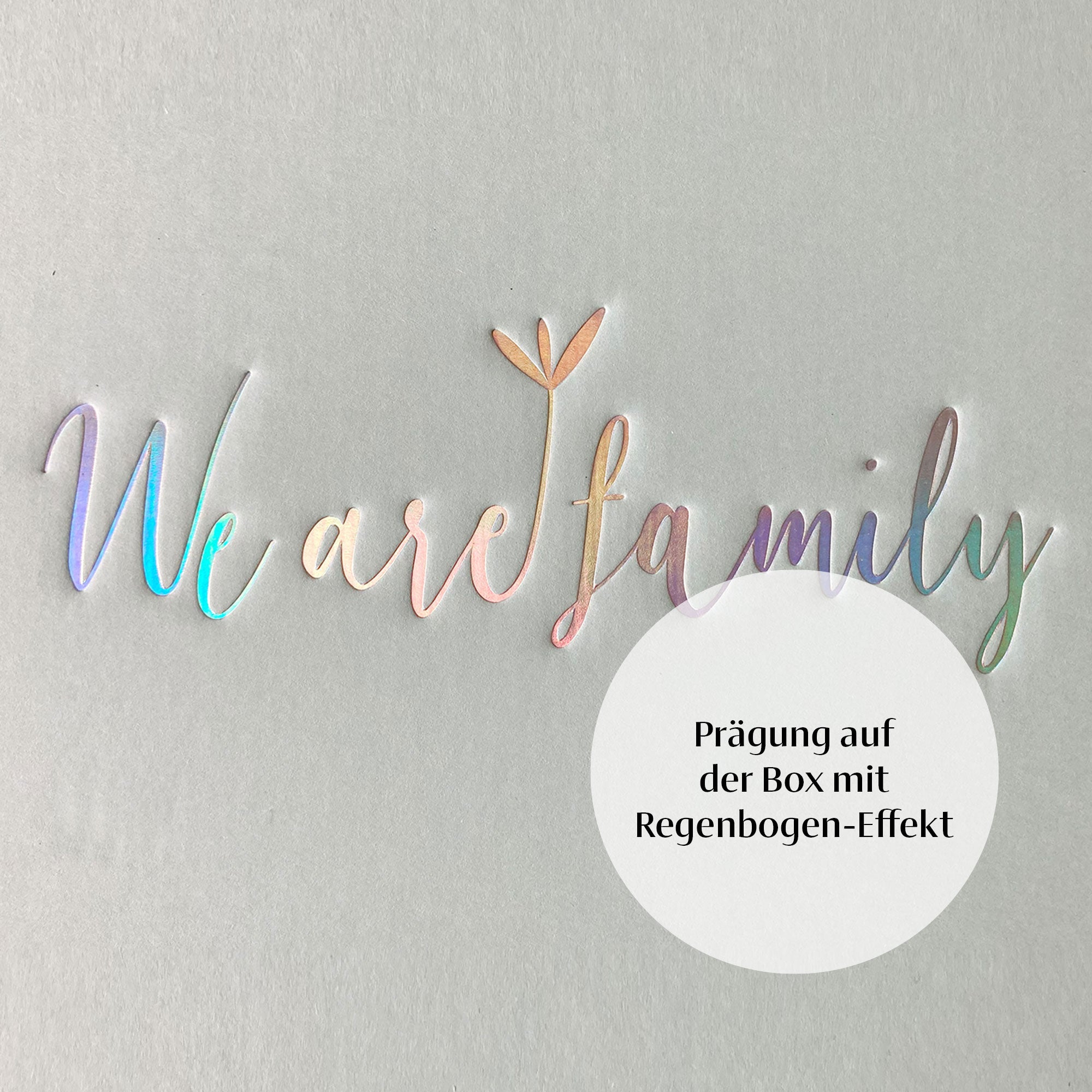 We Are Family Box in Salbeigrün – Gender Reveal Edition