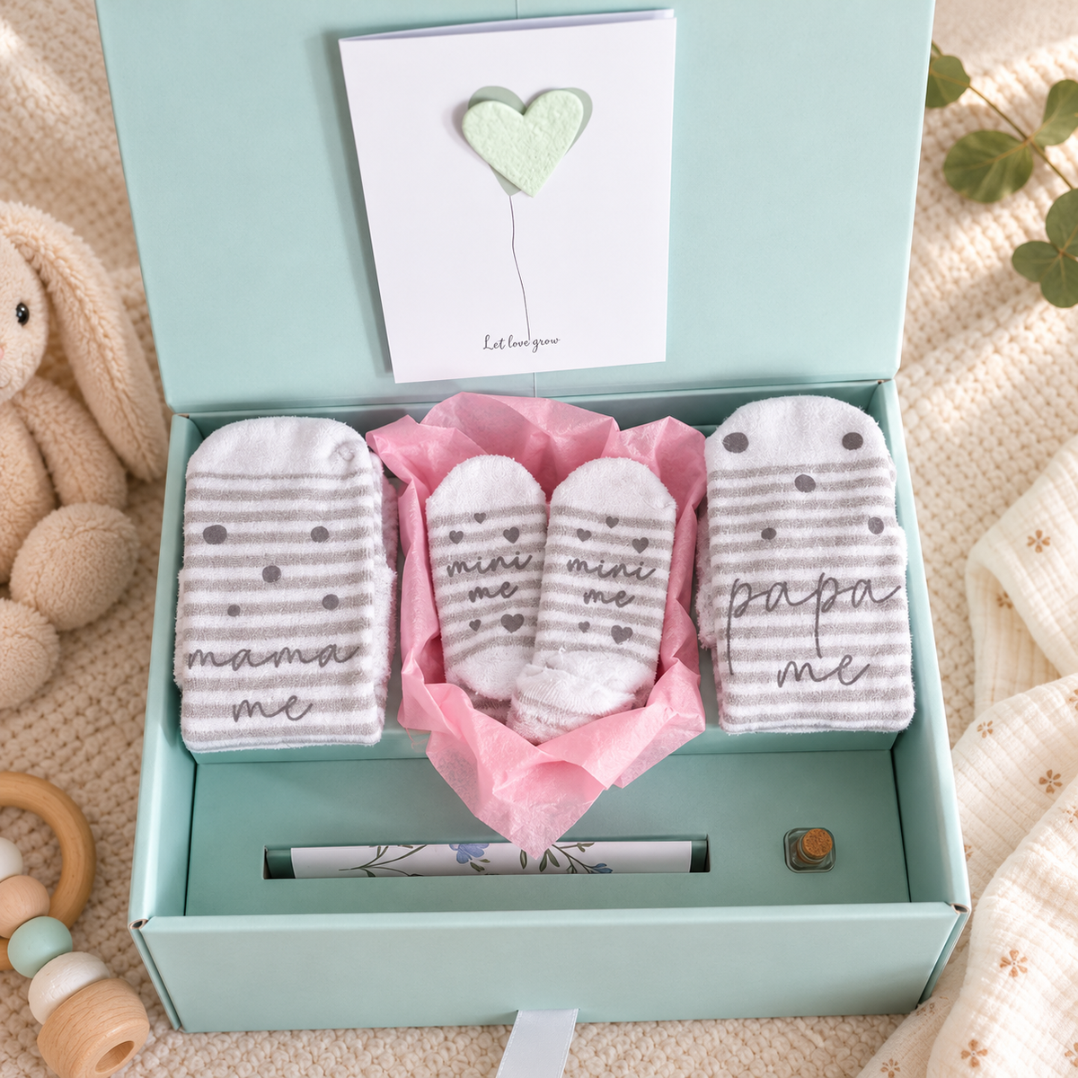 We Are Family Box in Salbeigrün – Gender Reveal Edition