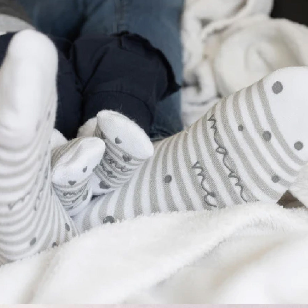 Kuschel-Socken für Mama und Baby im Partnerlook-Bambus