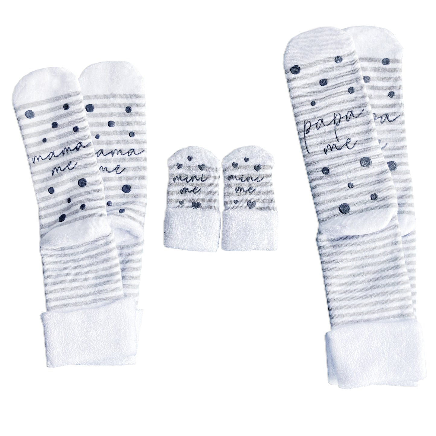 Bambus-Socken für Mama, Papa und Baby - "Mama me & Papa me & Mini me" - 3er Partnerlook-Socken-Set