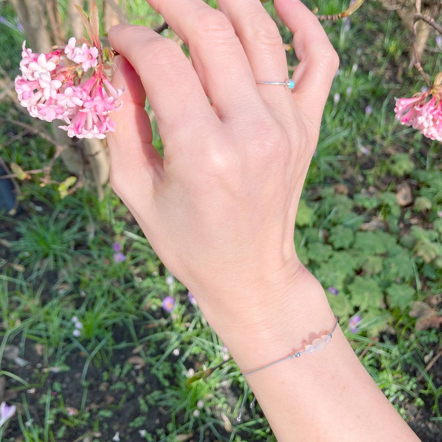Glücksbringer Armband für Geburt & Schwangerschaft - Mondstein, Achat