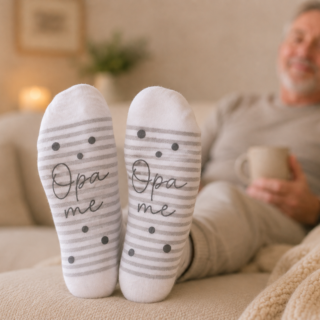 Kuschel-Socken „Opa me“ aus Bambus – Geschenk für den (werdenden) Opa