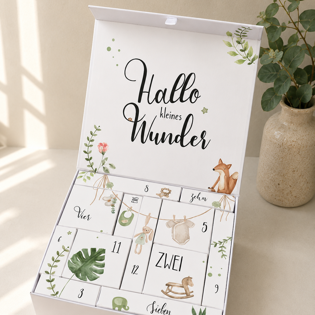 Geschenk zur Geburt - Baby Countdown Kalender für das erste Lebensjahr bis zum Kleinkind