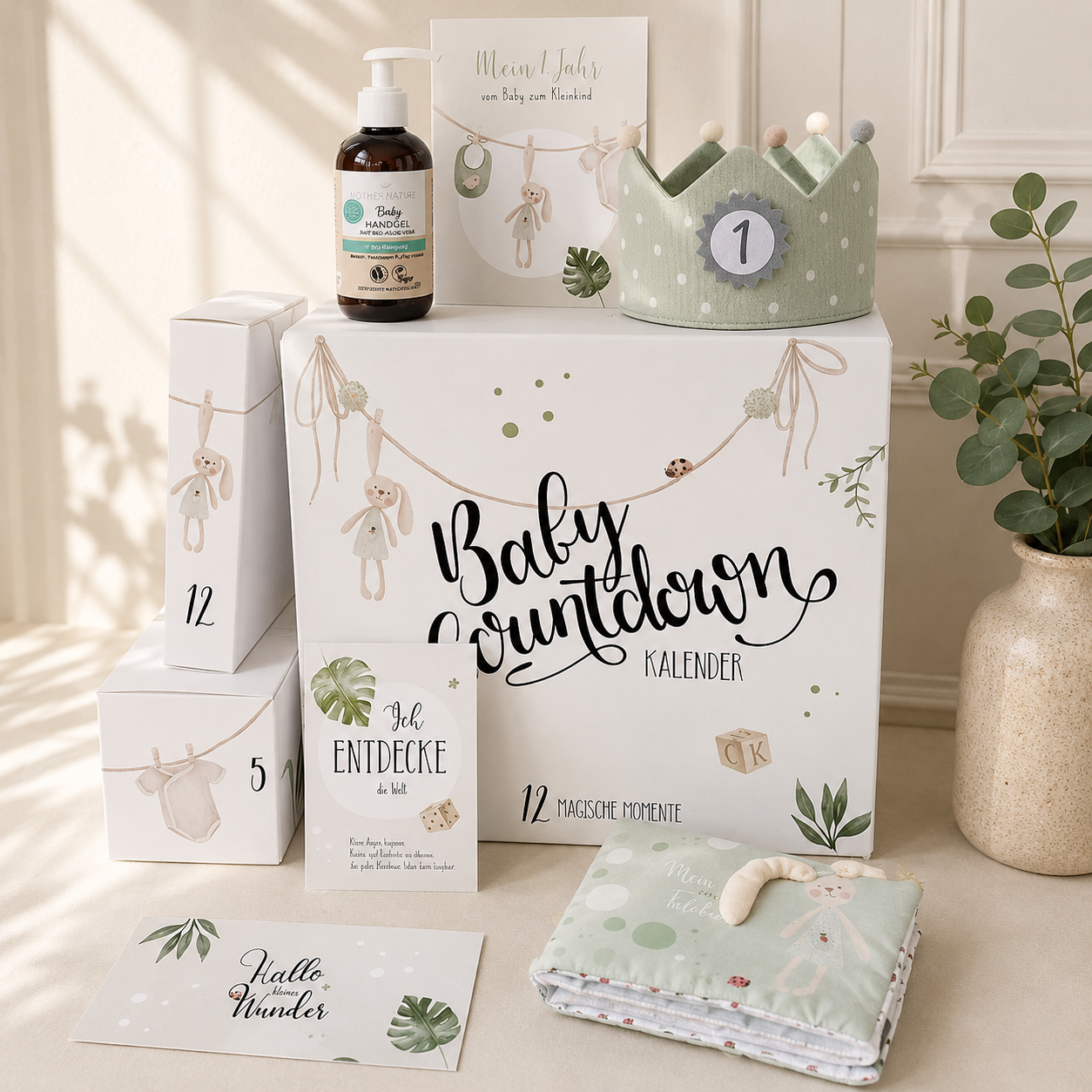 Geschenk zur Geburt - Baby Countdown Kalender für das erste Lebensjahr bis zum Kleinkind