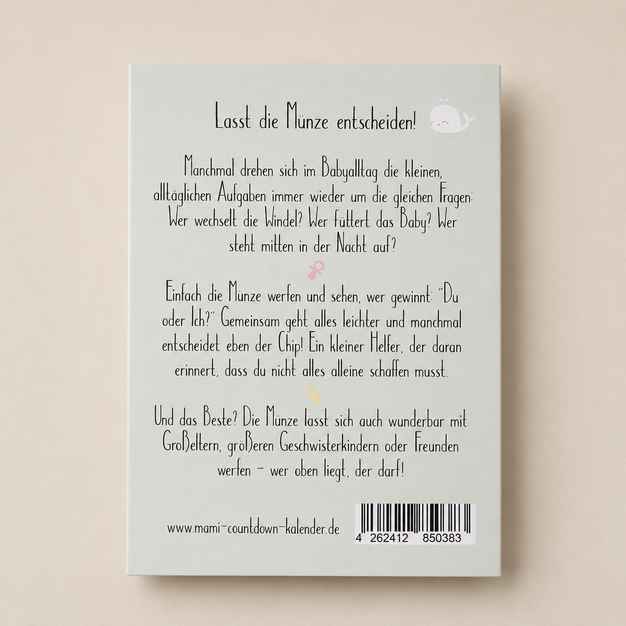 Entscheidungsmünze "Du oder Ich" Geschenk zur Geburt, Babyparty und für junge Familien