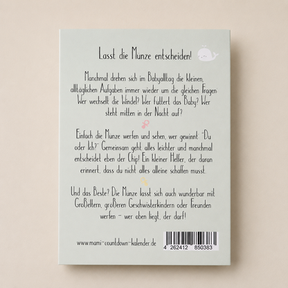 Entscheidungsmünze "Du oder Ich" Geschenk zur Geburt, Babyparty und für junge Familien