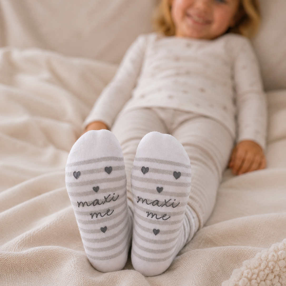 Kuschel-Socken „Maxi me“ aus Bambus für Geschwisterkinder – im Partnerlook