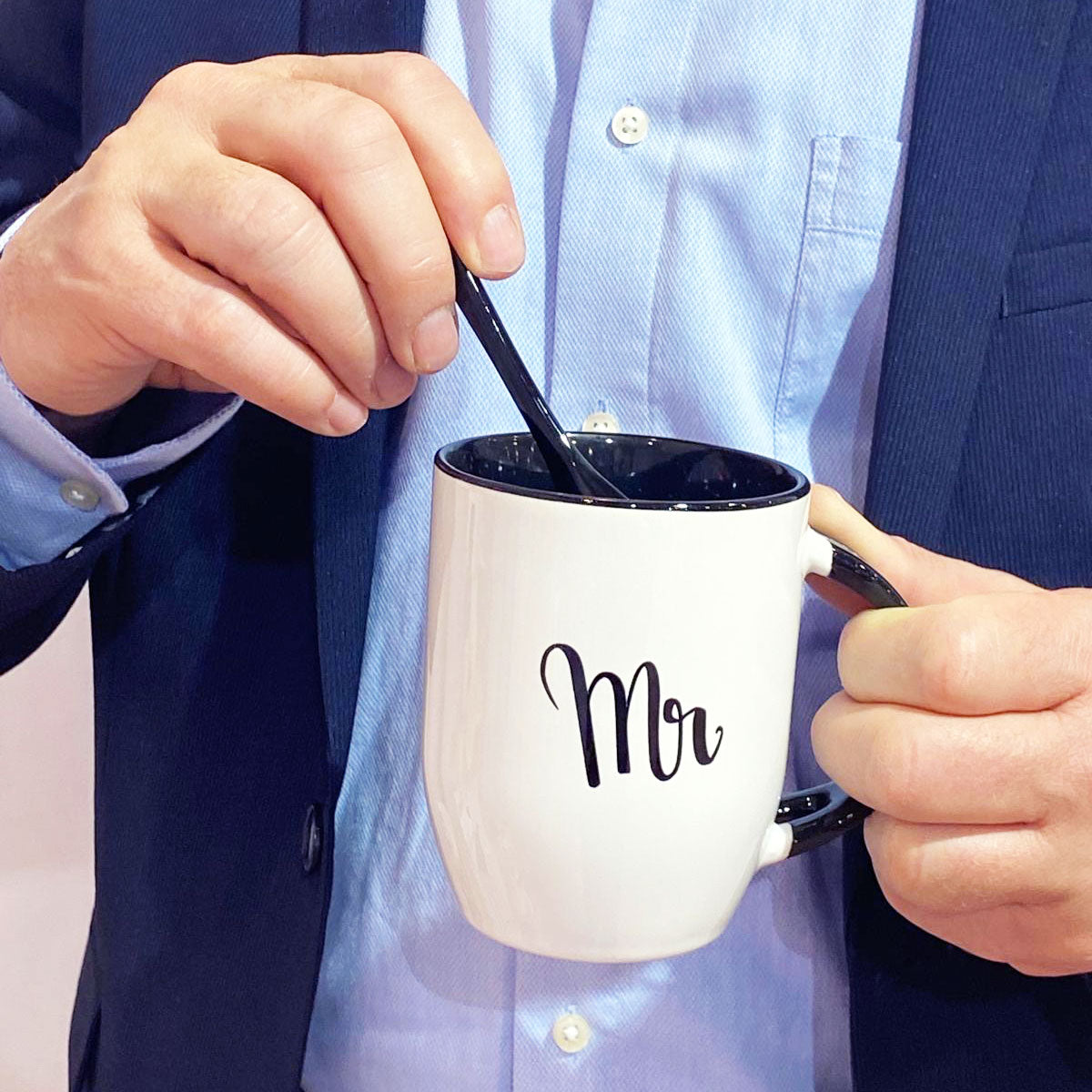 Tassen-Set „Mr & Mrs" mit Löffel