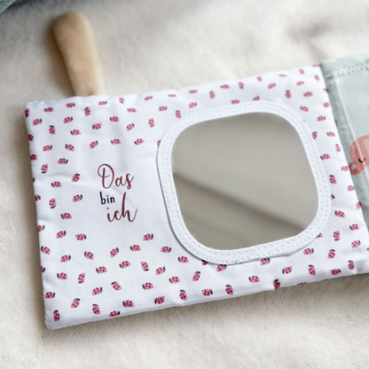 Weiches Stoff-Fotoalbum "Wer gehört zu mir" für Babys & Kleinkinder – Mein erstes Fotobuch mit Platz für 5 austauschbare Fotos