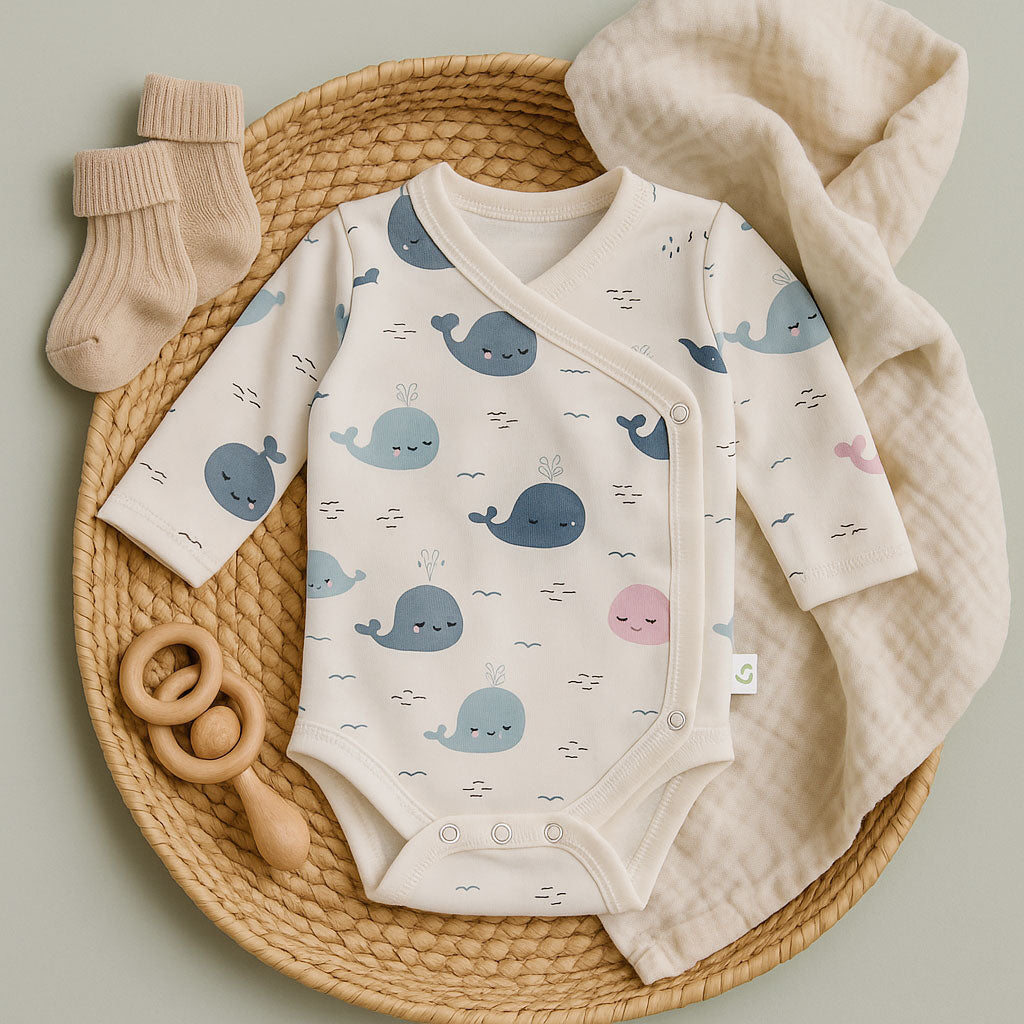 Unisex Langarm-Babybody "Wal" aus Bio-Baumwolle – weich & hautfreundlich -