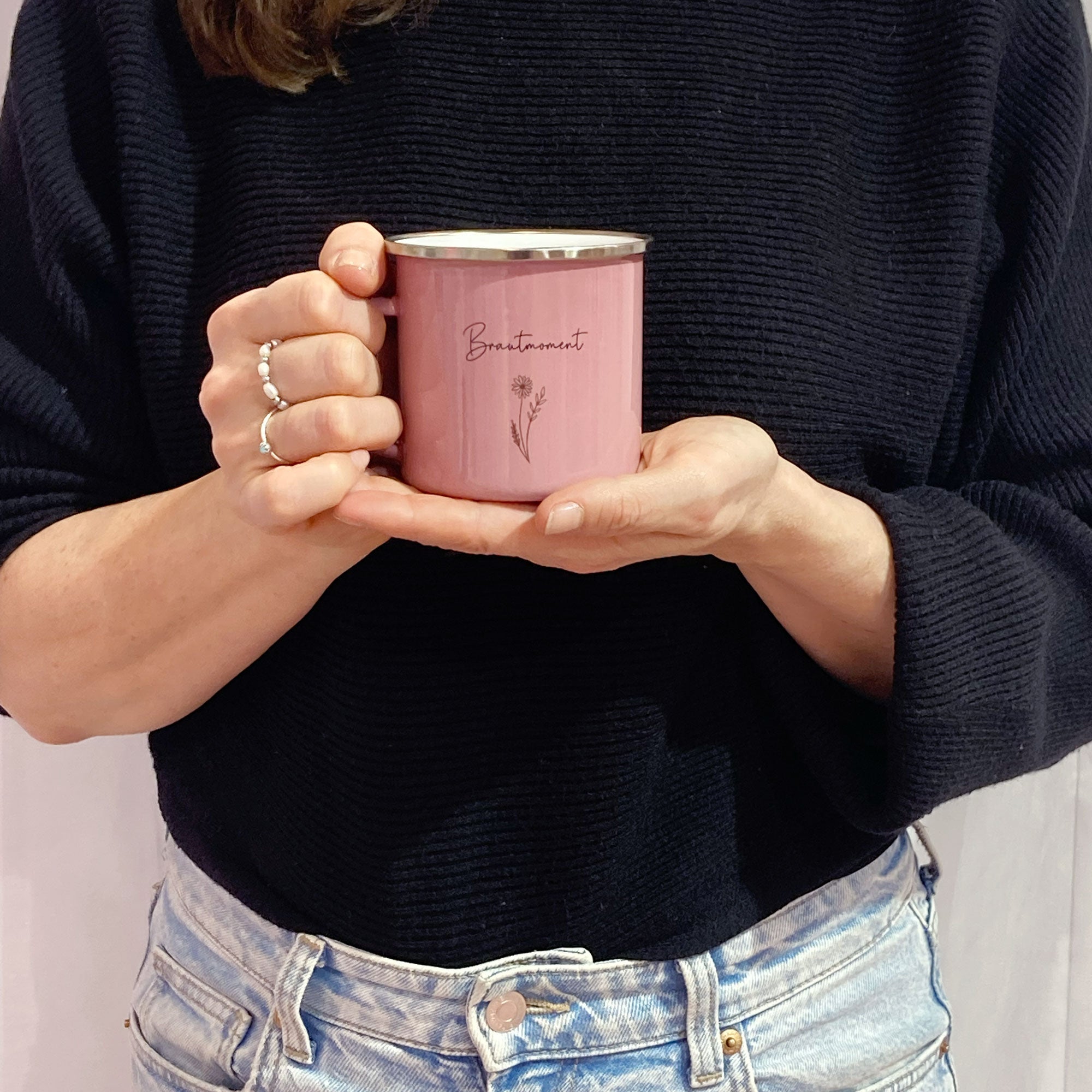 Emaille-Tasse „Brautmoment“