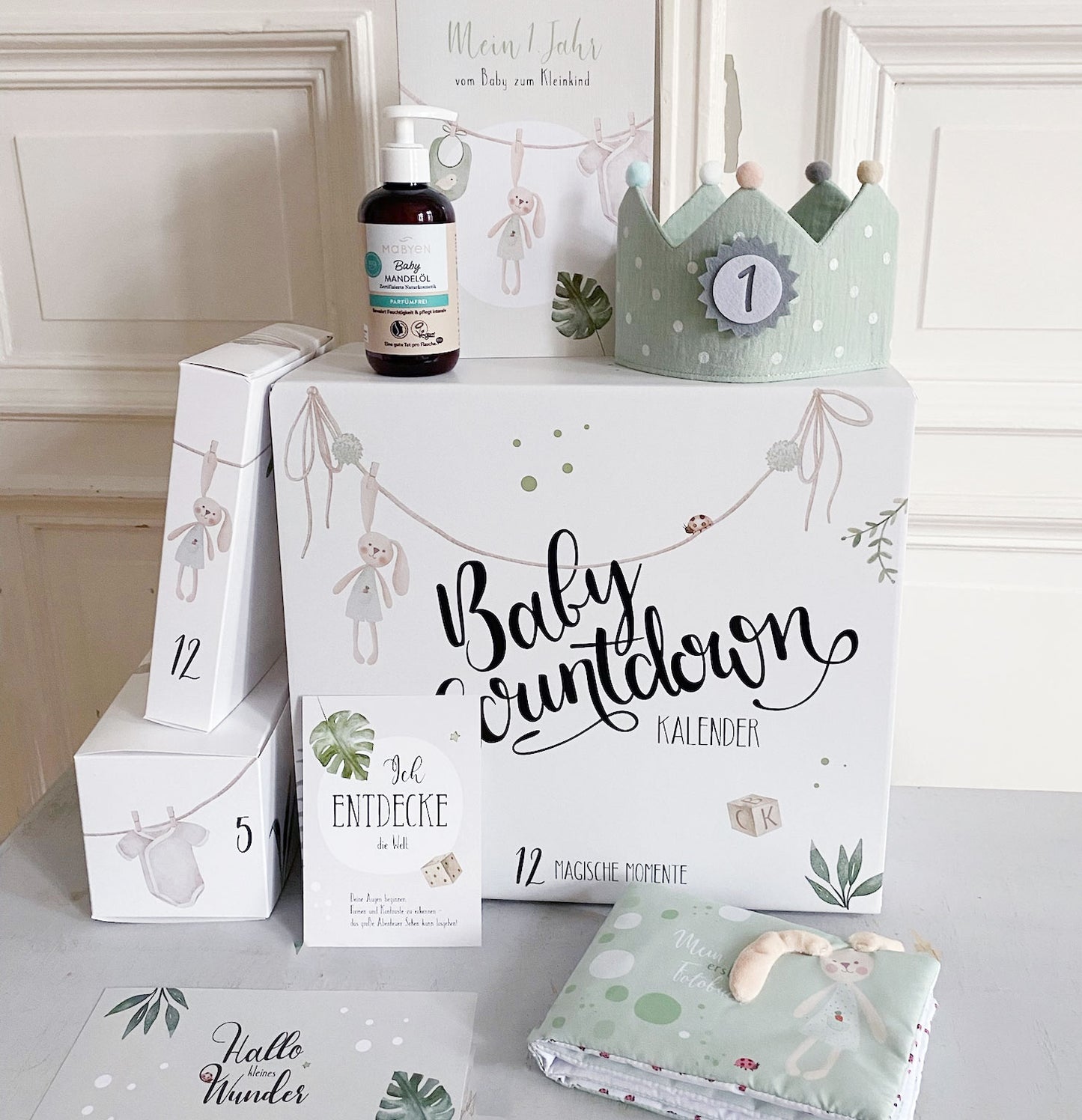 Geschenk zur Geburt - Baby Countdown Kalender für das erste Lebensjahr bis zum Kleinkind -