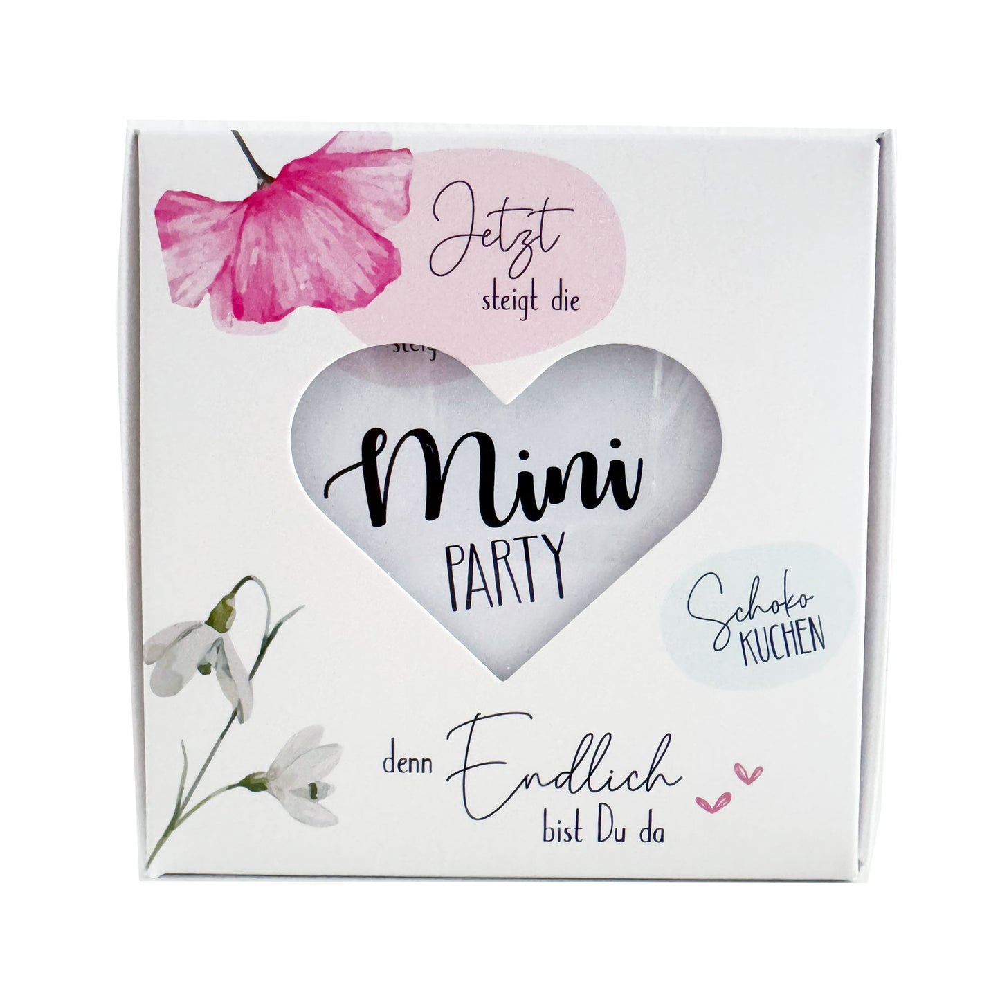 Mini-Party-To-Go – Süßer Kuchen zur Geburt in der Dose mit Kerze, Löffel & Streichholz (100g)