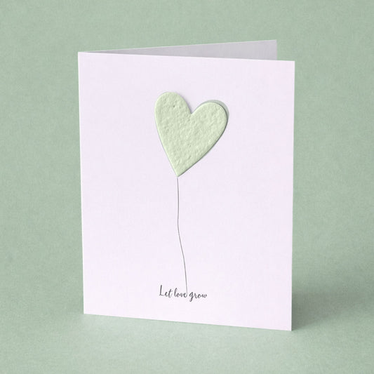 Gruß-Klappkarte „Let Love Grow“ mit Blumensamen-Herz