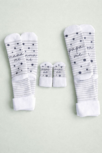 Bamboo socks for mom, dad and baby - "Mama me &amp; Papa me &amp; Mini me" - set of 3 matching socks