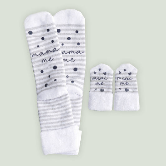 Kuschel-Socken für Mama und Baby im Partnerlook-Bambus