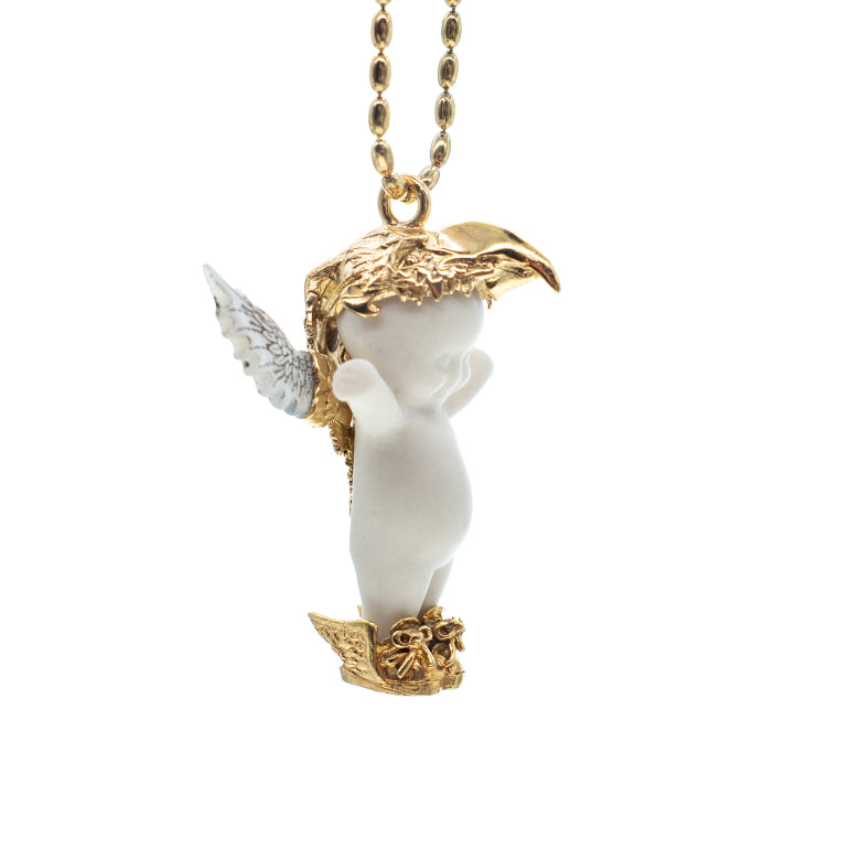 Kette Happy Baby "Phoenix" aus 925er Sterlingsilber von Gem Kingdom - Talisman zur Geburt - mit Initialenbox