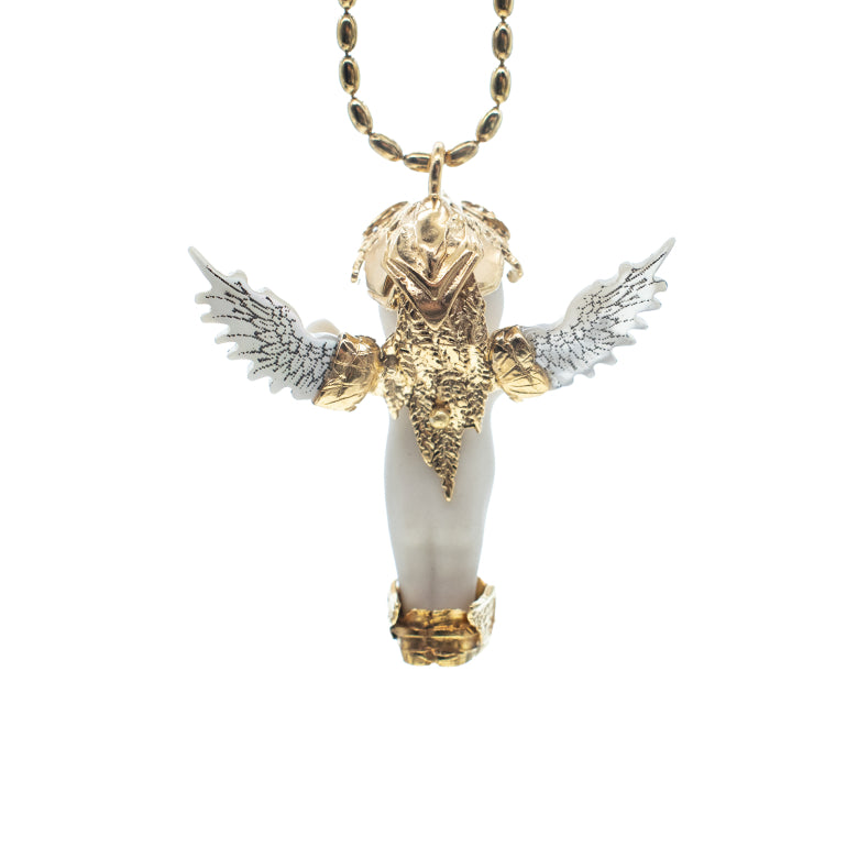 Kette Happy Baby "Phoenix" aus 925er Sterlingsilber von Gem Kingdom - Talisman zur Geburt - mit Initialenbox