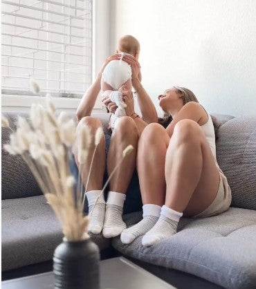Kuschel-Socken für Mama und Baby im Partnerlook-Bambus