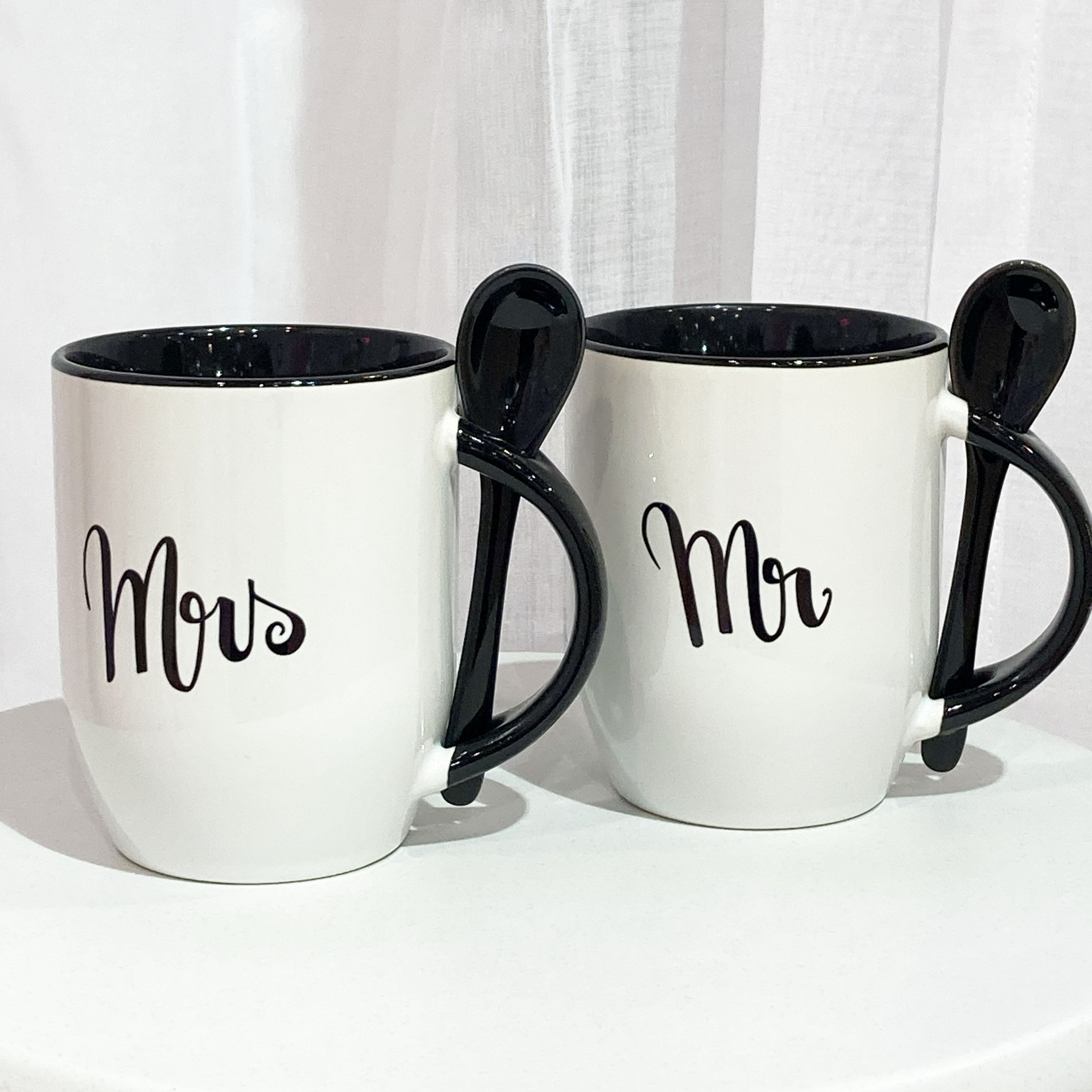 Tassen-Set „Mr & Mrs" mit Löffel
