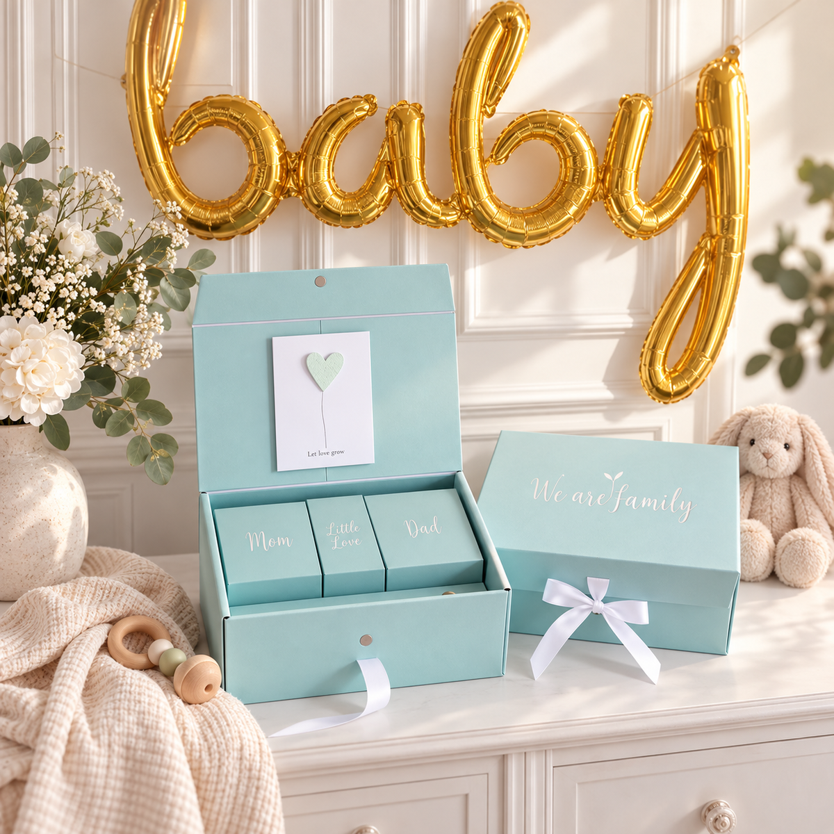 We Are Family Box in Salbeigrün – Gender Reveal Edition